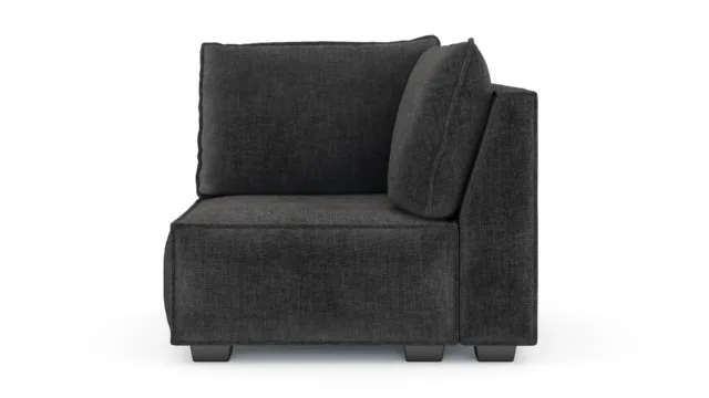 Elaine – ダークグレーのリネン, 右コーナー