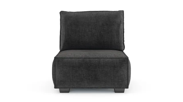 Elaine – ダークグレーのリネン, 腕なし