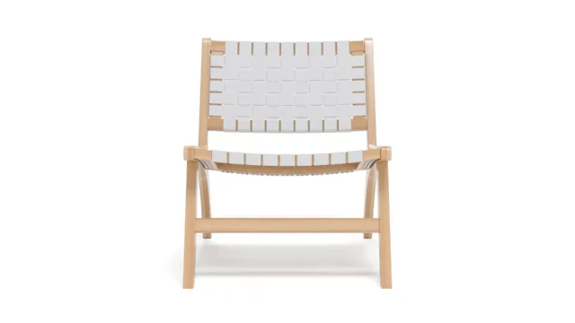 Accent Chairs – ブナ, ホワイト ヴィーガン レザー