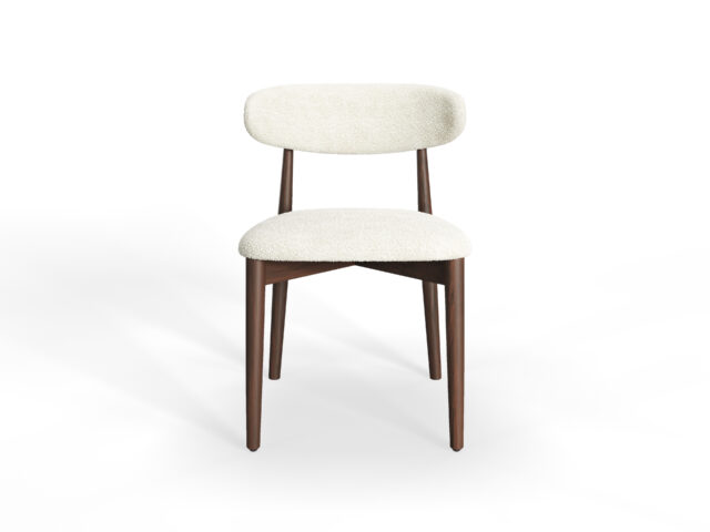 Leona Dining Chair – ウォールナット – ホワイトブークレ