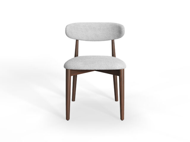 Leona Dining Chair – ウォールナット – グレー ブックレ